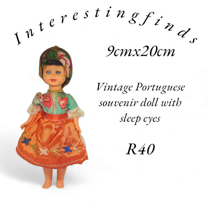Vintage Portuguese souvenir doll with sleep eyes