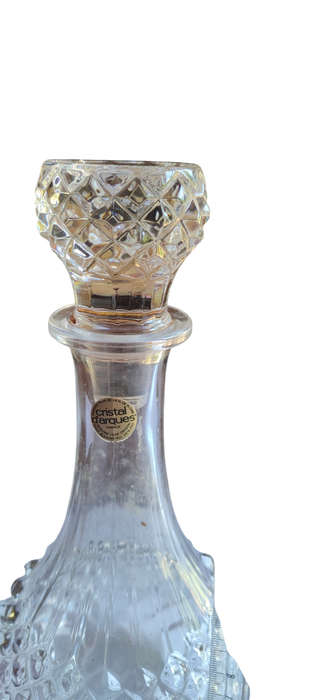 Genuine lead crystal decanter and glasses - D'Arques France