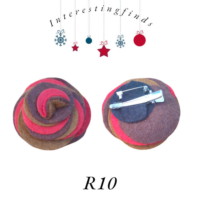 Fabric rose brooch