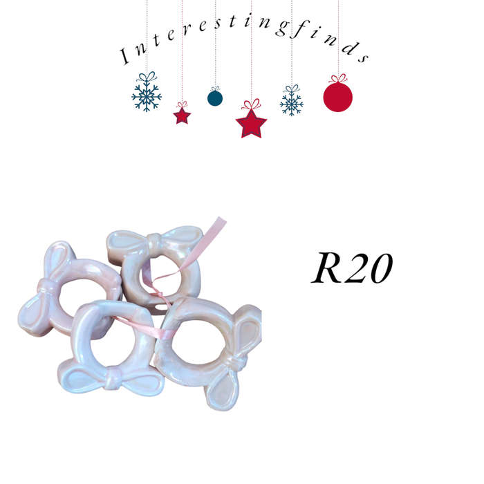 4 pink serviette rings/holders
