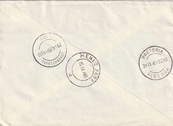 Germany DDR Registered Cover South Africa - 1986 - Castles
