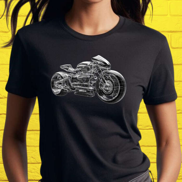 BLUE PRINT - Motorbike design engineering blueprint Sophisticated Modern - Unisex Crew Neck Tee