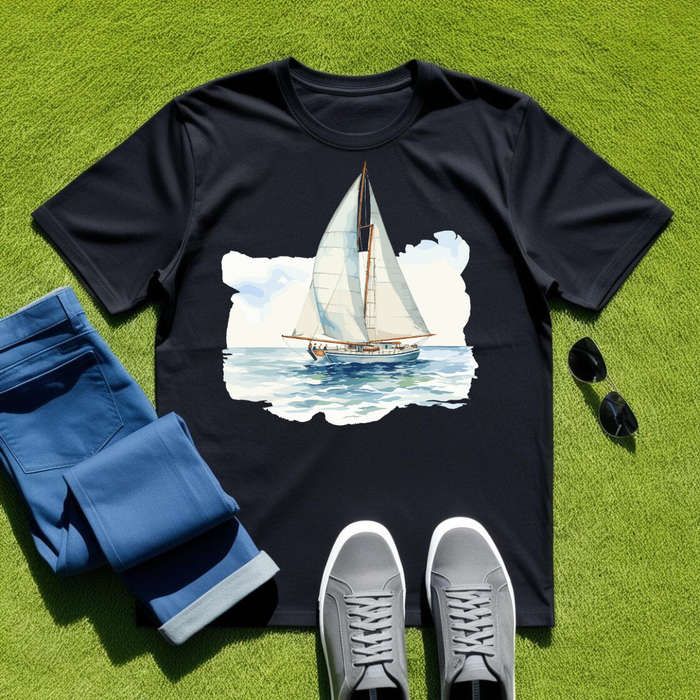 SAILBOAT SERENITY - Ebb & Flow - Unisex Crew Neck Tee