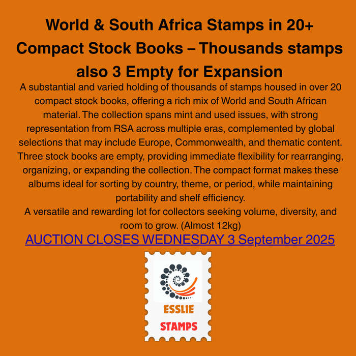 World & South Africa Stamps in 20+ Compact Stock Books  Thousands stamps also 3 Empty for Expansion
