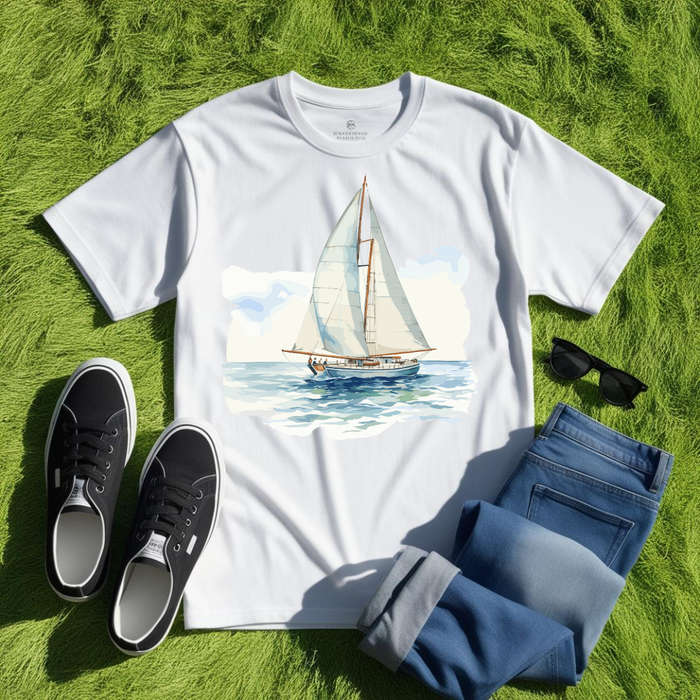 SAILBOAT SERENITY - Ebb & Flow - Unisex Crew Neck Tee