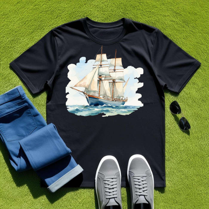 SAILBOAT SERENITY - Nautical Dawn - Unisex Crew Neck Tee