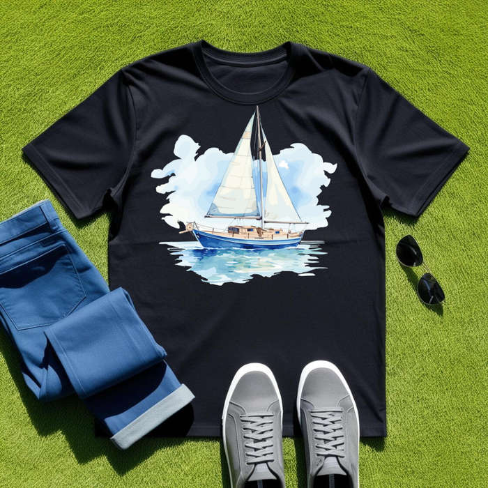 SAILBOAT SERENITY - Sailor's Solace - Unisex Crew Neck Tee