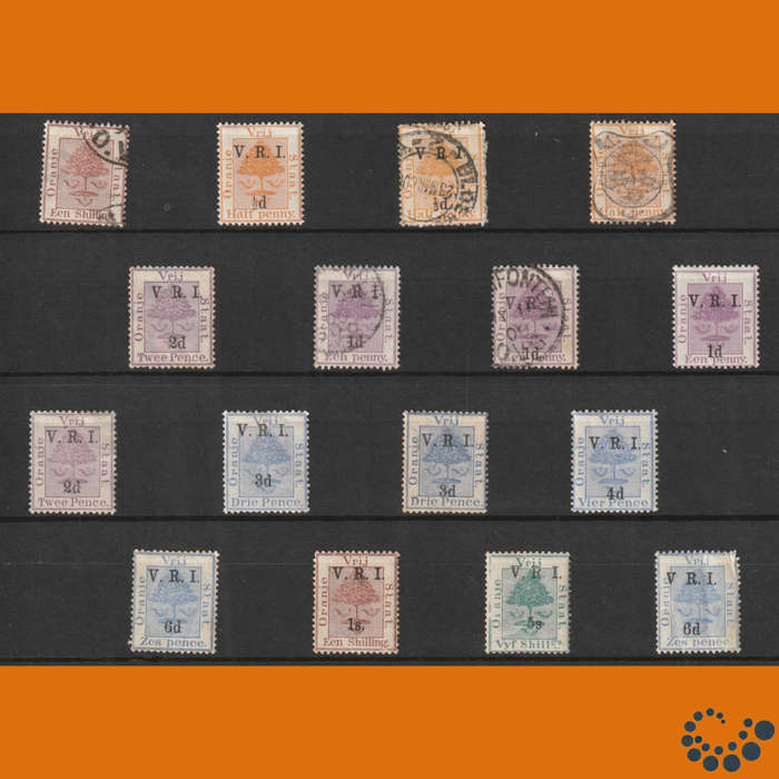 Orange Free State 1896 - 1900 -  Selection including VRI overprints 5 Images with backscans