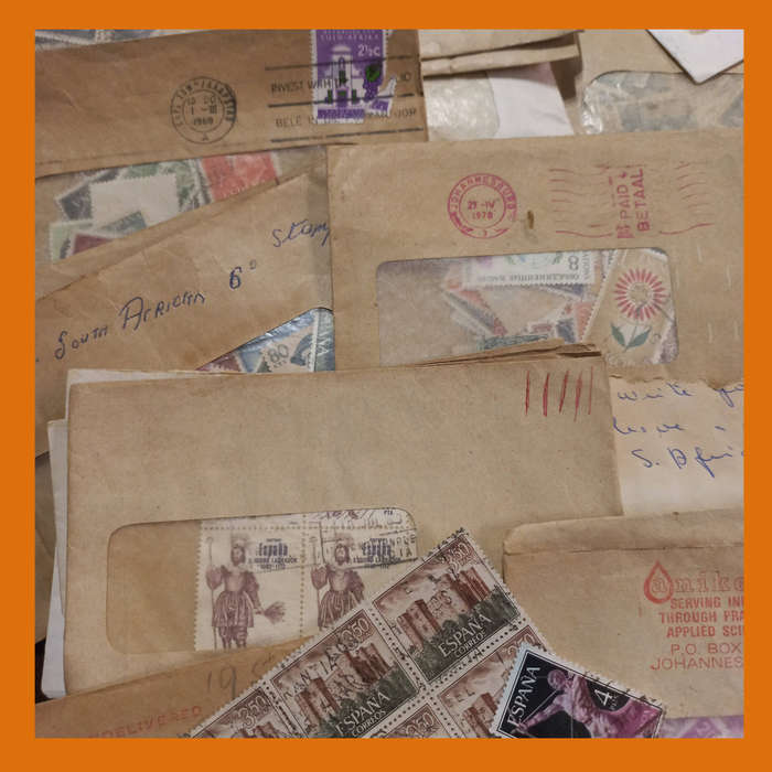 World Stamps in Envelopes Off Paper Strong Spain and Sweden to 1970s