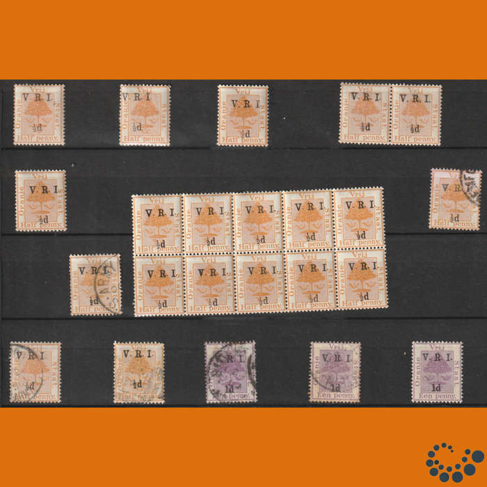 Orange Free State 1896 - 1900 -  Selection including VRI overprints 5 Images with backscans
