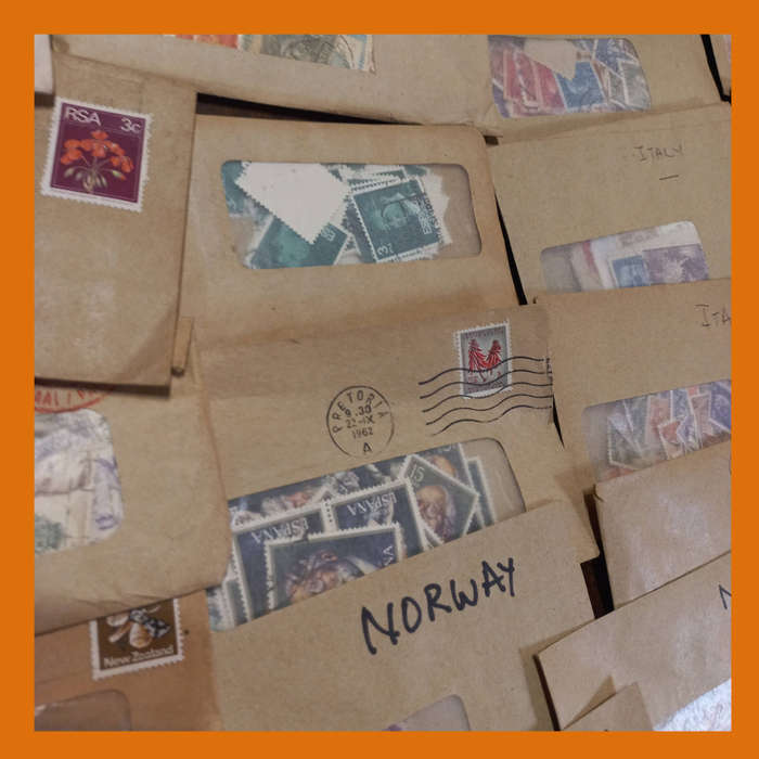 World Stamps in Envelopes Off Paper Strong Spain and Sweden to 1970s