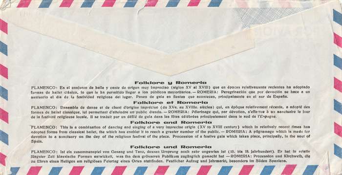 Spain Cover - 1961 1965 1954  - Europa CEPT De Torres Paintings Poem of Cordova General Franco Folk