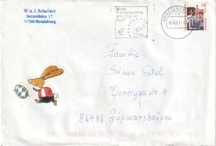 Germany Federal Cover - 2000 1994 - Machine Cancel Frankiermaschine schon fit fur den Euro Regensbu