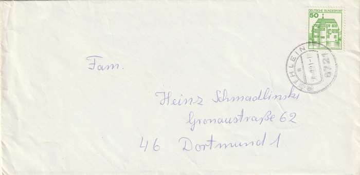 Germany Federal Cover - 1977 1979 - Castles Castle Inzlingen Rothlein