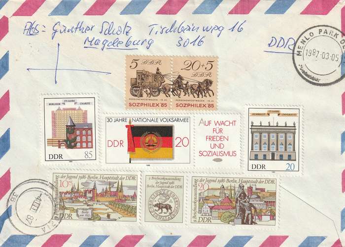 Germany DDR Cover Einschreiben Registered - 1984 1985 - Leipzig Autumn Fair SOZPHILEX People's Army