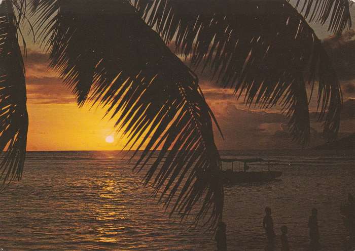 Post Card Seychelles - Sunset at Anse Union La Digue News Services