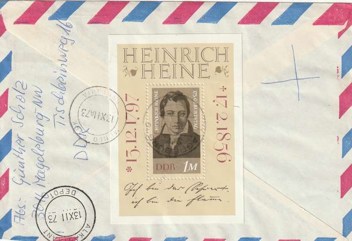 Germany DDR Cover Einschreiben Registered - 1971 1972 - Vietnam Engels Luna 17 Moon Mission Heine