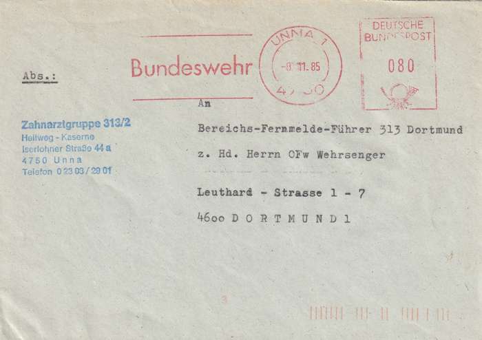 Germany on Cover - 1985 - Bundeswehr Unna
