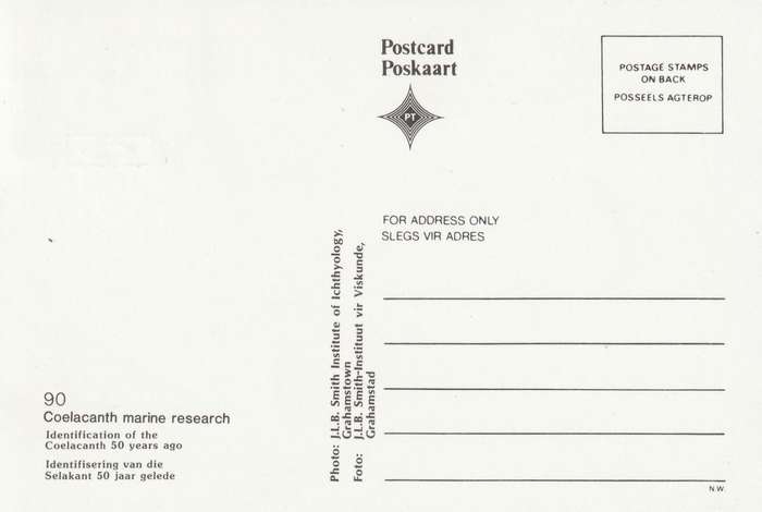 South Africa East London 1989 Maximum Card Coelacanth Marine Research Fish