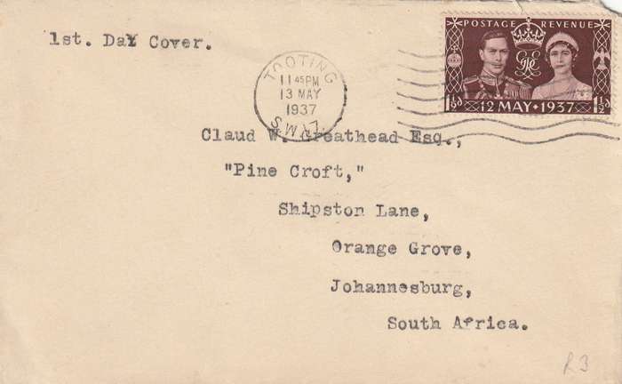 Great Britain Cover FDC - 1937 - Coronation of George VI and Elizabeth
