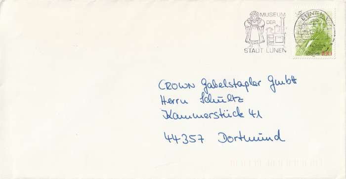Germany on Cover - 1994 - Theodore Fontane Poet Slogan Museum der Stadt Lunen
