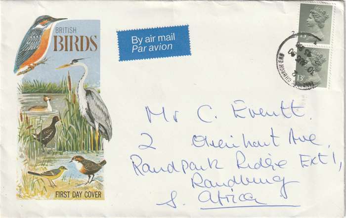 Great Britain Cover - 1980 - British Birds Machins 13p