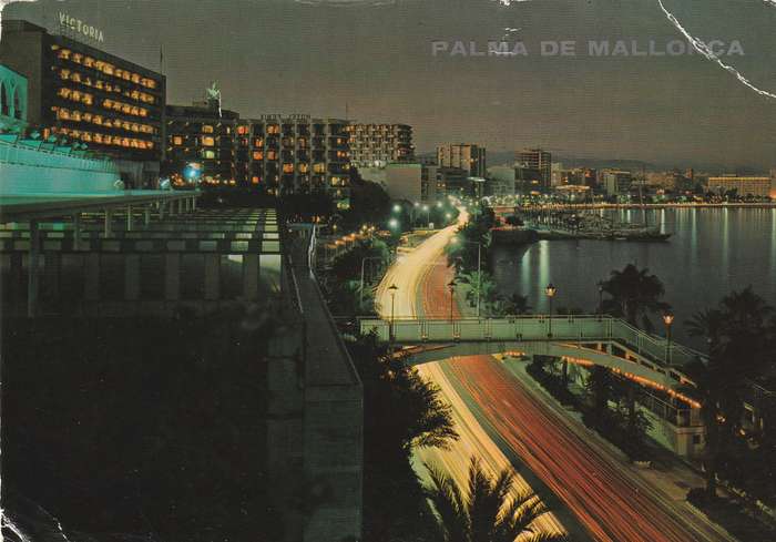 Spain Palma de Mallorca Paseo Maritimo Palma Night