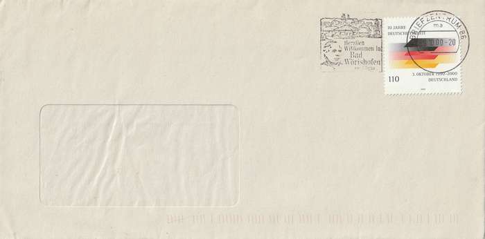 Germany on Cover - 2000 - Reunification Einheit Flags Bad Worishofen