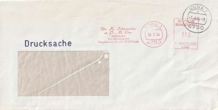 New Germany on Cover - 1984 - Unna Entgelt Bezahlt
