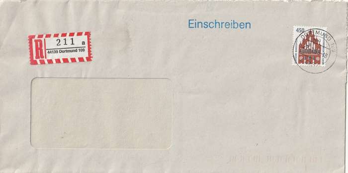 Germany Cover - 1995 - Dortmund Einschreiben Historic Sites and Objects Neubrandenburg
