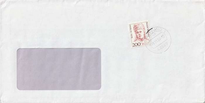 Germany Cover - 1986 - Famous Women Type Bertha von Suttner Dortmund