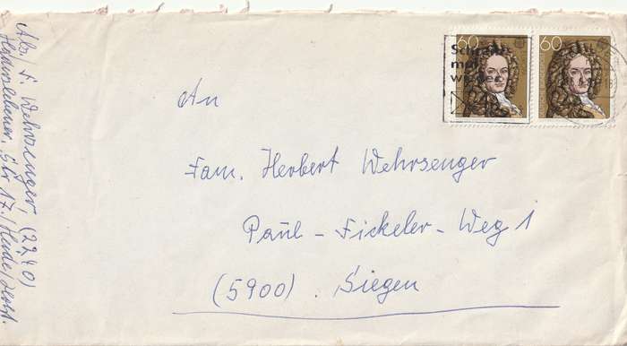 Germany Cover - 1980 - Gottfried Wilhelm Leibniz philosopher Slogan Schreiben mal Wieder