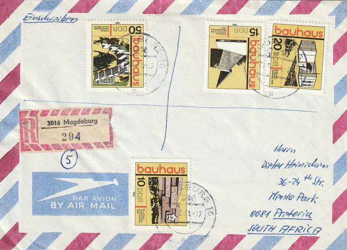 Germany DDR Cover Registered Einschreiben - 1980 1981 - Bauhaus Communist Party Congress When Commu
