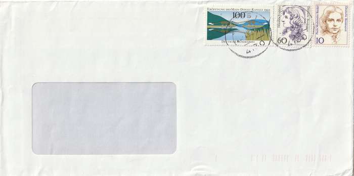 Germany Cover - 1992 - Opening of Main-Danube canal Bridges Famous Woman Erxleben Modersohn-Becker
