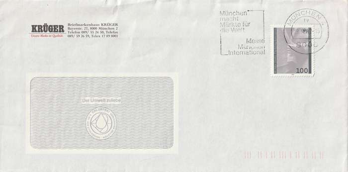 Germany Cover - 1991 - Geneva Convention Slogan Munchen Munich Messe