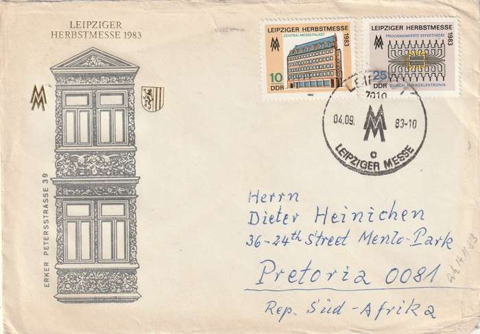 Germany DDR Cover - 1983 - Lepzig Autumn Fair