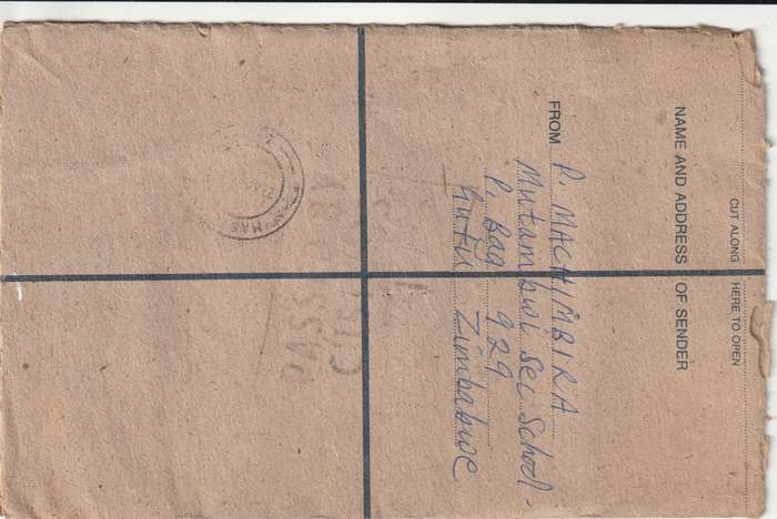 Zimbabwe Cover Registered - 1990 - Rhino Rhinoceros Hare Rabbit Guineafowl Birds Masvingo Definitiv