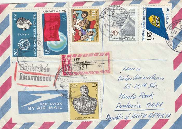 Germany DDR Cover Registered Einschreiben - 1985 1987 1983 - Liberation from Fascism Berlin von Ste