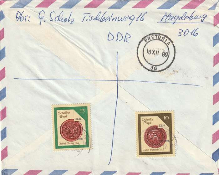 Germany DDR Cover Einschreiben Registered - 1986 1987 1988 - Leipziger messe Leipzig Fair Seals Bri