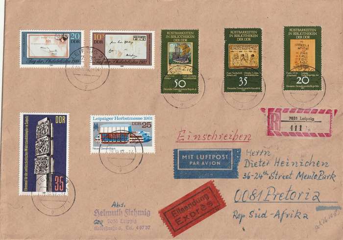 Germany DDR Cover Registered Einschreiben - 1981 - Philatelists Day Stamps on Stamps Treasures Libr