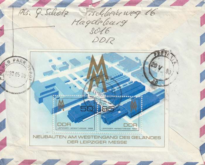 Germany DDR Cover Einschreiben Registered - 1984 1989 - Leipziger messe Leipzig Fair Figurines Gree