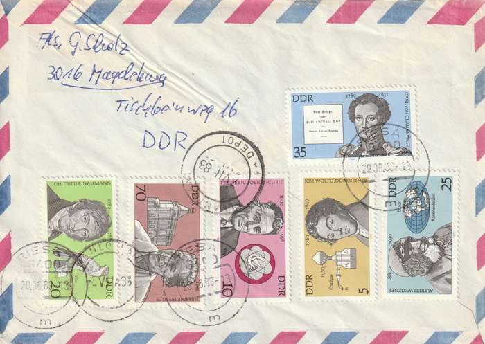 Germany DDR Cover Einschreiben Registered - 1978 1980 - Famous Germans Dietzgen Doblin Loch Brugsch