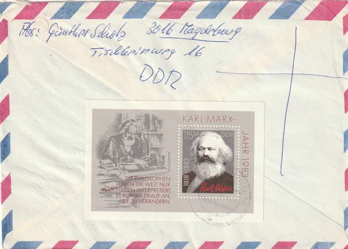 Germany DDR Cover Einschreiben Registered - 1980 1983 - Paintings Frans Hals Karl Marx