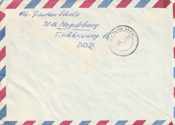 Germany DDR Cover Einschreiben Registered - 1985 - Dresden Opera HouseBrandenburg Gate Tor