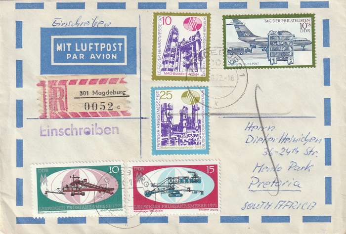 Germany DDR Cover Einschreiben Registered - 1969 1970 1971 - Leipzig Messe Fair