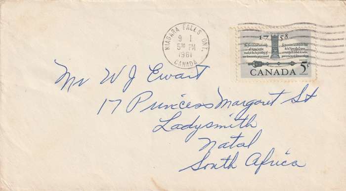 Canada Cover - 1958 1961 - Bicentennial House of Representatives Niagara Falls