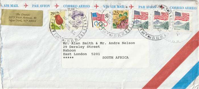 United States USA Cover - 1995 1994 - Mary Cassar Flag Flags Bee Bees Honeybee Tulip Flowers