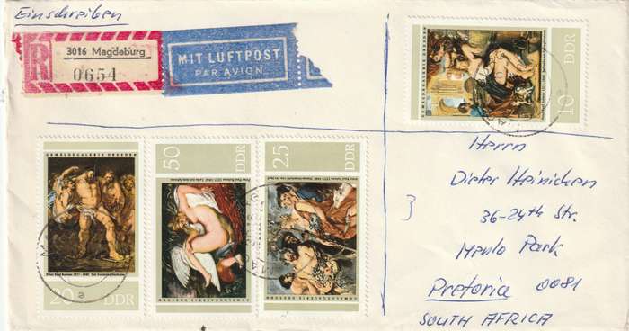 Germany DDR Cover Einschreiben Registered - 1977 - Rubens Paintings in Dresden Gallery