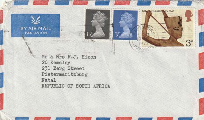 Great Britain Cover - 1972 - Machins Head of Tutankhamen as Fisherman discovery of the tomb