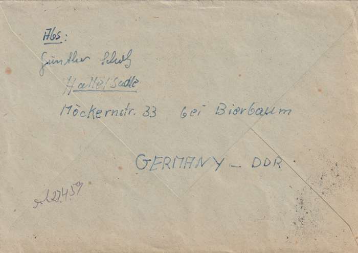 Germany DDR Cover Einschreiben Registered - 1959 - 5 years Youth Consecration ceremony Leipzig Thal